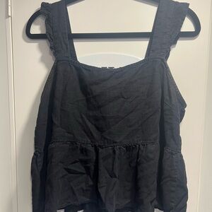 New Look Black Ruffle Tank Top